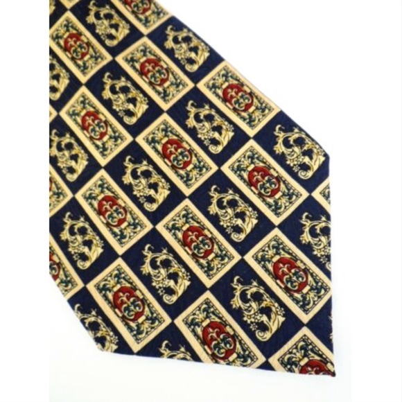 PIERRE BALMAIN PARIS Designer Silk Tie Black Gold - Picture 3 of 7